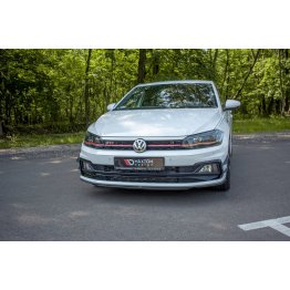 Накладка сплиттер на передний бампер Вариант 5 на Volkswagen Polo VI GTI